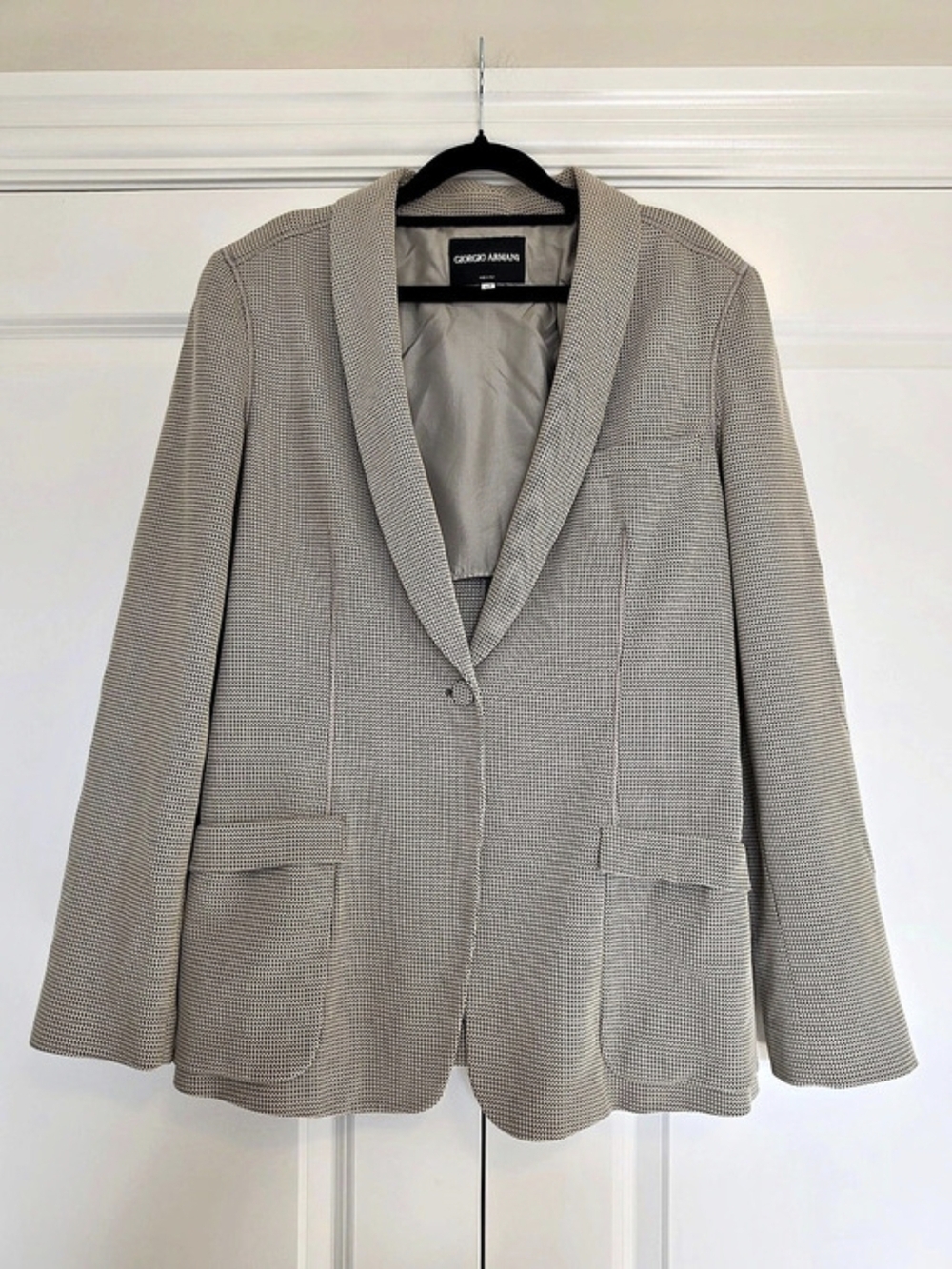 GIORGIO ARMANI COTTON SILK KNIT SHAWL COLLAR BLAZER IT 48 MADE IN ITALY